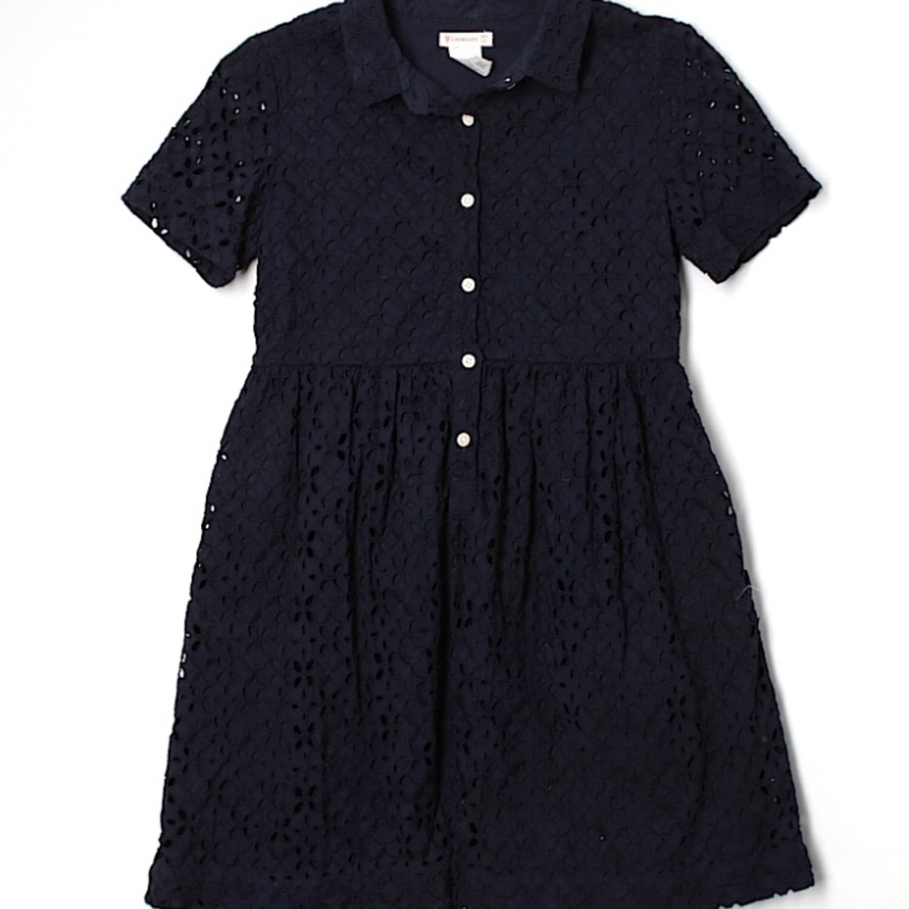 Crewcuts navy eyelet shirtdress size 10